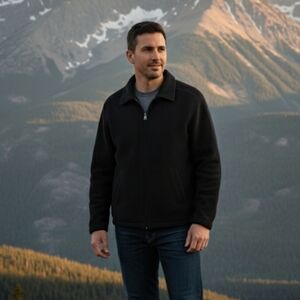 VTG LL Bean Mens 80% Wool Coat Jacket Full Zip Lined Outdoor Heritage Black M